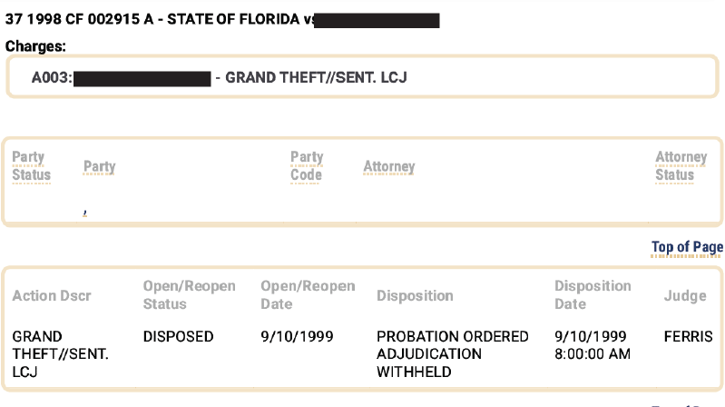 Document – 1998 Leon County Case Grand Theft