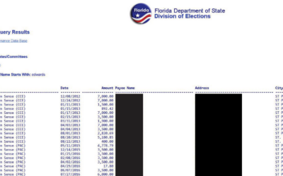Document – 2012 to 2018 Floridians for Common Sense Payments to Accused Operative