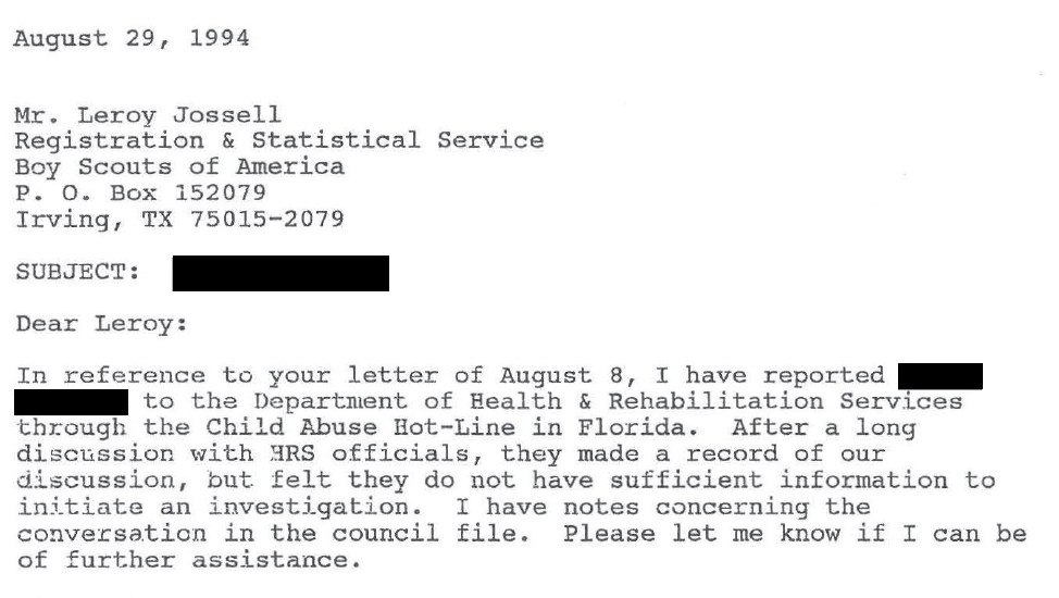 Document – 1994 Aug Reported Letter